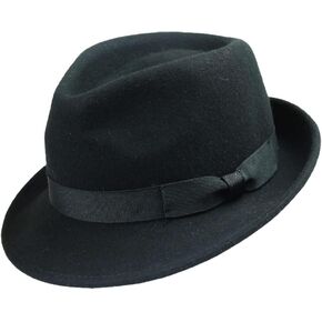 100% Wool Trilby Hat Waterproof & Crushable Handmade with Grosgrain Band