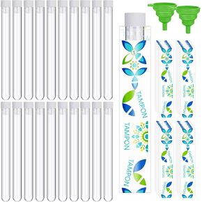 Baderke 62 Pcs Tampon Set Includes 20 Tube for Women 40 Tampon Reusable Wrappers 2 Silicone Funnels