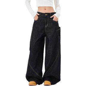 Baggy Jeans for Woman Men High Waisted Barrel Leg Jeans Casual Loose Denim Pants Streetwear Clothes