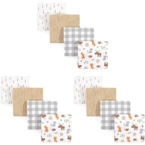 Hudson Baby Unisex Baby Cotton Flannel Receiving Blankets, Teddy Bears, One Size