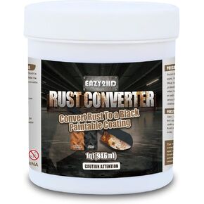 Eazy2hD Rust Converter for Metal, 1 Quart Professional Rust Inhibitor, Automotive Rust Remover for Metal to Paint Over, Stop Rust and Corrosion, Suitable for Black Metal Rust Removal Treatment