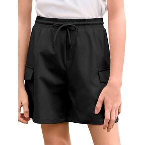 Haloumoning Boys Shorts Kids High Waisted Cargo Shorts Summer Casual Shorts with Pockets 5-14 Years