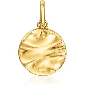 RS Pure by Ross-Simons Italian 14kt Yellow Gold Wavy Disc Charm