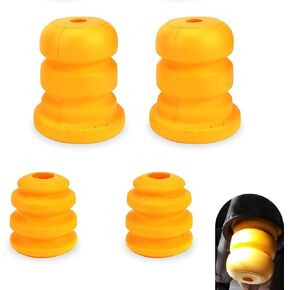 4 PCS Car Control Arm Bumper Shock Absorber Buffer Block, Suspension Buffer Rubber Shock Absorber Pad, Bumper Parts Accessories, Compatible with Cadillac, Chevrolet, GMC (Yellow)