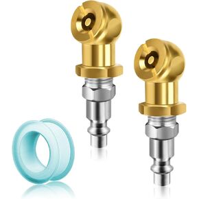 2PCS Ball Air Chuck, Closed Ball Air Chuck with 1/4" NPT Standard Quick Plug, Portable Ball Tire Air Nozzle Hose Connect Tool, Tire Inflator Gauge Air Compressor Accessories