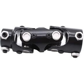 1 PC SHLPDFM Black Powder Coated Double Universal Steering 1" DD X 3/4" DD Double U-Joint Shaft