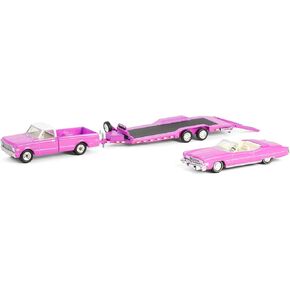 المقتنيات Greenlight 31180 -C 1:64 Hollywood Hitch and Tow Series 13 - True Romance Clarence and Alabama's 1974 Eldorado Convertible مع 1972 C30 و Heavy Duty Car Hauler