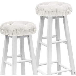 Marsui 2 Pieces Bar Stool Cushion 13" Soft Stool Covers Round Bar Cushions with Elastic Band for Chairs Seat Slipcovers(12 Inch,Black)
