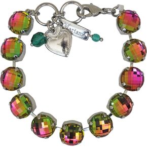 Mariana Rhodium المطلي بالأشكال الكبيرة الكلاسيكية السوار الكريستال ، متوسط ​​الألوان Multi Color 4474 222ARO