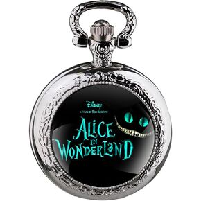 Tiong Retro Alice in Wonderland Quartz Pocket Watch Birthdays Christmas Best Gifts for Womens Mens
