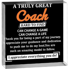Coach Appreciation Gifts Thank You Gift For Basketball Volleyball Hockey Gifts For Men Acrylic Signs Cheer Coach Gift Birthday Christmas Retirement present Funny Office Signs