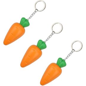 3pcs Mini Carrot Model -keykain لطيف حلقة رنين الطفل الهدية المصباح والصوت - حزمة 3