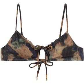 Woman's Removable Padding Tank-Style Swimsuit Top Sparkling Camouflage