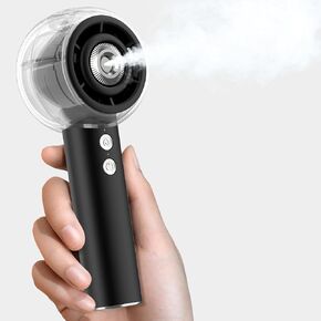 Misting Portable Handheld Fan, Powerful Turbo Motor, 6000mAh Rechargeable Battery, Personal Mini Fans with 4 Strong Wind, Cooling Gadgets for Travel, Camping, Beach, Outdoor, Gifts for Women Men-Ivory