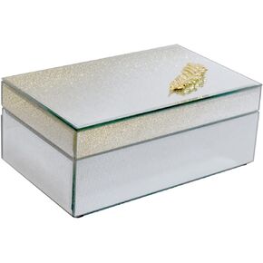 Mirror Glass Wood Jewelry Box, Luxury Holder Organizer Antique Stunning Drawer, Large Box With Velvet Interior, Christmas Gifts