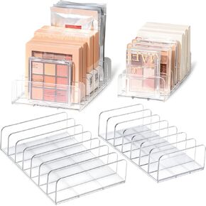 2 Pack Makeup Eyeshadow Palette Organizer-7-Section Acrylic Cosmetic Storage,Cosmetics Display Storage Holder for Eyeshadow Palettes/CD and Sunglasses