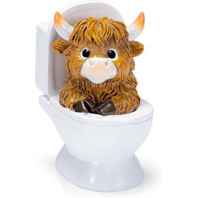 Highland Cow Figurine for Book Shelf Decor, Highland Cows Themed Gifts for Women, Resin Figures Home Desk Decorations Accents (Read) in Saudi Arabia