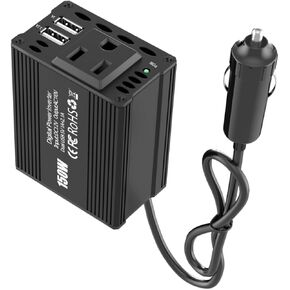150w Car Power Inverter for Portable Car Refrigerator Black PAICHA-003