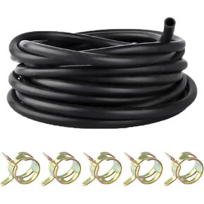 3/8 "خرطوم فراغ السيليكون ، 10 أقدام بخرطوم السيارات الأسود (معرف 10 مم) 130psi كحد أقصى مع 5 مشابك خرطوم