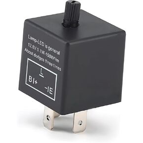 LED Relay Turn Signal, 3 Pin Waterproof Car Flasher, Plug-and-Play Resolve Rapid Quick Flash Issue, Universal for Cars Accessories (Black)