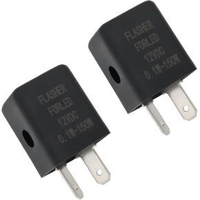 2Pcs 12V Flasher Relay 2 Pin Motorcycle Flasher Relay Led Indicator Relay Audible Beeping Turn Signal Relay for Motorcycle, 0.1-150W Load Capacity
