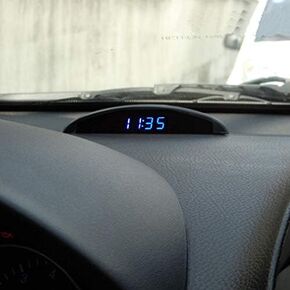 MACHSWON 12V 3in1 Voltmeter Thermometer Calendar Digital LED Display Original Car Interior Exterior Multifunctional Electronic Clock