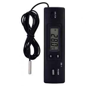 Digital Clock Mini Car Clock Thermometer Automotive with Probe Sensor Wired for Refrigerator Air Conditioning Cold Storage