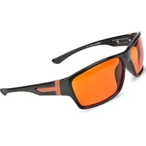 99.9% Blue Light Blocking Amber Glasses for Sleep - Medium Adult Size Nighttime Eye Wear - Special Orange Tinted Glasses Help You Sleep & Relax Your Eyes