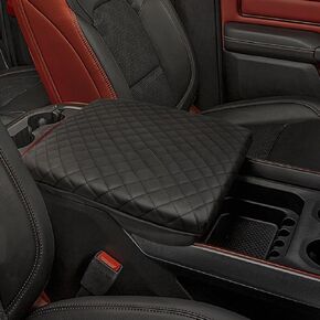 Center Console Cover Compatible with 2019-2025 Ram 1500 2500 3500, Anti-Scratch Leather Armrest Cushion Pad Cover for Ram 1500 Accessories