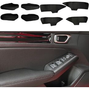 8PCS Leather Door Armrest Covers Wrap and Door Fabric Replacement for Honda Civic 2022-2025 11th Gen – Anti-Scratch, Waterproof, Luxury Interior Protection