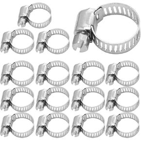 Vikksaer 16pcs مشبك خرطوم الثقيلة ، 304 مشابك كابل من الفولاذ المقاوم للصدأ ، مشبك خط الوقود القابل للتعديل لحديقة الرادياتير للسيارات (3/8-1 5/8inch)