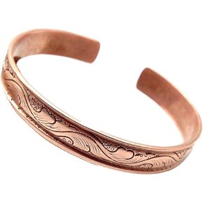 Healing Lama™ 100% Pure Copper Hand Carved Tibetan Healing Bracelet. Unisex, Hand Made High Gauge Copper