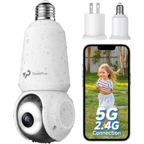 Light Bulb Security Camera Outdoor 5G&2.4G Dual IP65 Waterproof
