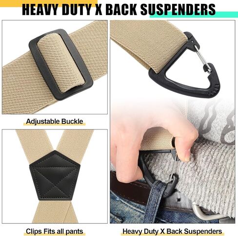 Janmercy 2 Pcs x Back Hidden Suspenders 1.5 Inch Work Suspenders for Men Under Shirt Clothing in Saudi Arabia