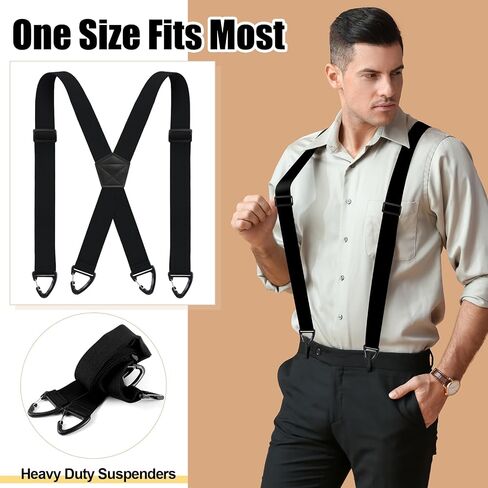 Janmercy 2 Pcs x Back Hidden Suspenders 1.5 Inch Work Suspenders for Men Under Shirt Clothing in Saudi Arabia