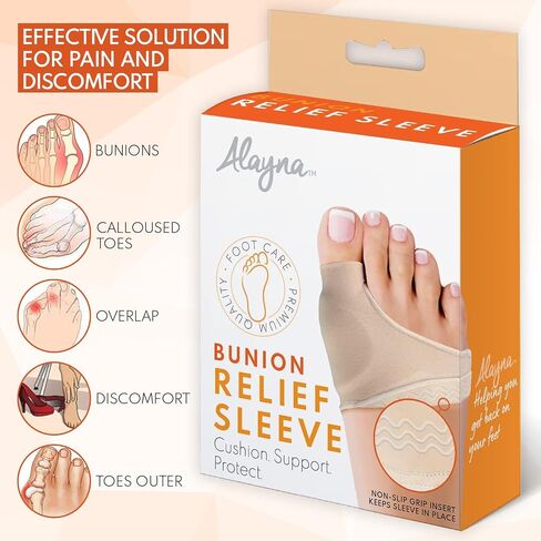 Bunion Corrector for Women & Men - Bunion Pads Relief Orthopedic Sock Cushion Sleeve Splint Gel Protector Support Brace w/ Non-Slip Grip - Bunion Remover Toe Guard - Fix Hallux Valgus Med. 2 Pcs in Saudi Arabia