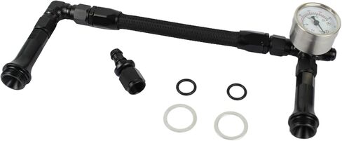 AN6 Dual Feed Carb Fuel Line Aluminum Braided Fuel Line Kit With Pressure Gauge For Holley 4150 Carburetor in Saudi Arabia