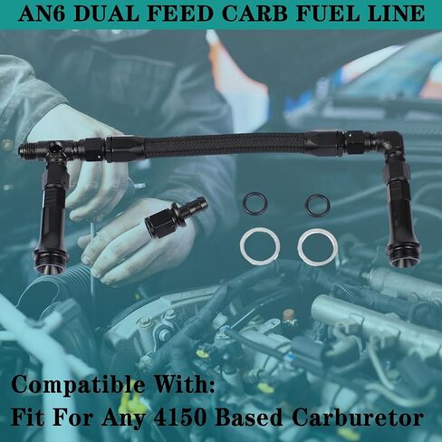 AN6 خطي وقود الكربوهيدرات Dual Feed Carb Line Aluminium Line Line Line مع مقياس الضغط لـ Holley 4150 Carburetor in Saudi Arabia
