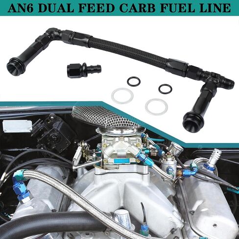 AN6 خطي وقود الكربوهيدرات Dual Feed Carb Line Aluminium Line Line Line مع مقياس الضغط لـ Holley 4150 Carburetor in Saudi Arabia