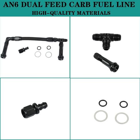AN6 خطي وقود الكربوهيدرات Dual Feed Carb Line Aluminium Line Line Line مع مقياس الضغط لـ Holley 4150 Carburetor in Saudi Arabia