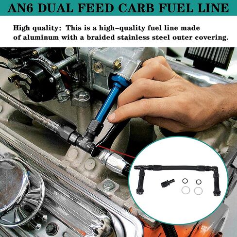 AN6 خطي وقود الكربوهيدرات Dual Feed Carb Line Aluminium Line Line Line مع مقياس الضغط لـ Holley 4150 Carburetor in Saudi Arabia