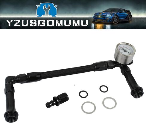 AN6 Dual Feed Carb Fuel Line Aluminum Braided Fuel Line Kit With Pressure Gauge For Holley 4150 Carburetor in Saudi Arabia