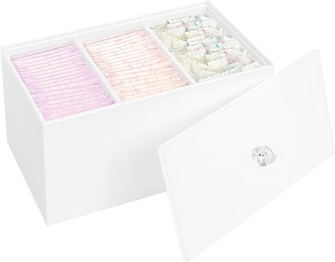 Tampon Box for Bathroom, Tampons and Pads Storage Holder, Women Period Organizer Container, Black in Saudi Arabia