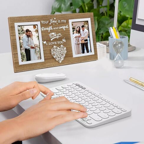 ZEEYUAN 4x6 Picture Frame Wooden Double Side Rotating 4x6 Photo Frame Rustic Collage Frame for 4x6 Pictures, 4x6 Multiple Family Picture Frame for Desktop in Kuwait