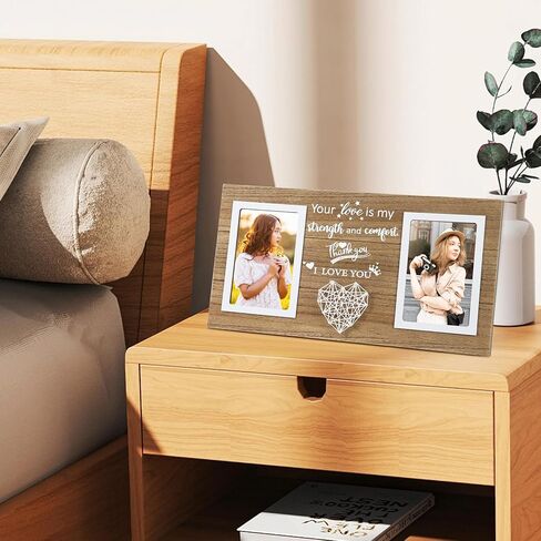 ZEEYUAN 4x6 Picture Frame Wooden Double Side Rotating 4x6 Photo Frame Rustic Collage Frame for 4x6 Pictures, 4x6 Multiple Family Picture Frame for Desktop in Kuwait