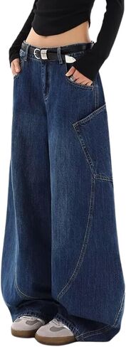 Baggy Jeans for Woman Men High Waisted Barrel Leg Jeans Casual Loose Denim Pants Streetwear Clothes in Saudi Arabia