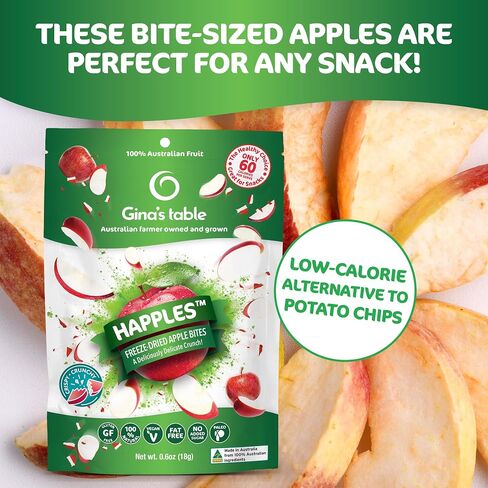 Happles Freeze Dried Apples Variety Pack with Mango, Raspberry, & Strawberry Fruit Powder – 100% Natural, No Added Sugar, Healthy Low Calorie Apple Crisps Snack, No Artificial Flavours (4 Pack) in Saudi Arabia