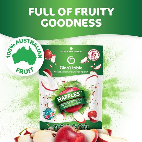 Happles Freeze Dried Apples Variety Pack with Mango, Raspberry, & Strawberry Fruit Powder – 100% Natural, No Added Sugar, Healthy Low Calorie Apple Crisps Snack, No Artificial Flavours (4 Pack) in Saudi Arabia