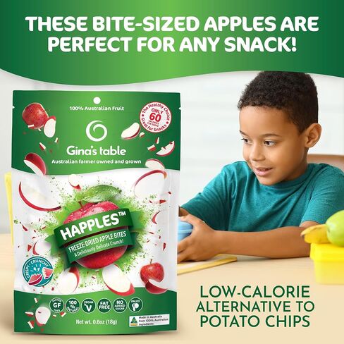 Happles Freeze Dried Apples Variety Pack with Mango, Raspberry, & Strawberry Fruit Powder – 100% Natural, No Added Sugar, Healthy Low Calorie Apple Crisps Snack, No Artificial Flavours (4 Pack) in Saudi Arabia