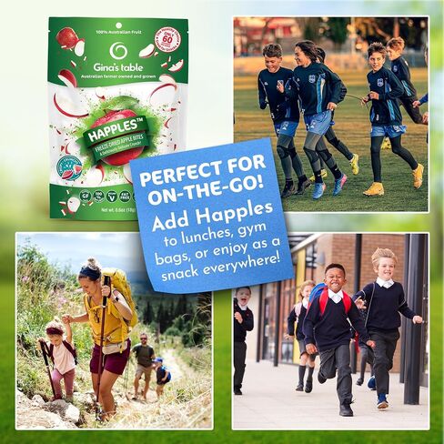 Happles Freeze Dried Apples Variety Pack with Mango, Raspberry, & Strawberry Fruit Powder – 100% Natural, No Added Sugar, Healthy Low Calorie Apple Crisps Snack, No Artificial Flavours (4 Pack) in Saudi Arabia